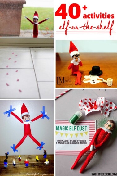 30 Elf on the Shelf ideas that kids will love - collage of elf on the shelf fun ideas - Kids Activities Blog