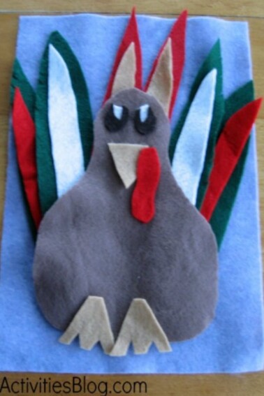 Easy Felt Turkey Craft Doubles As a Quiet Puzzle Activity - Felt utrkey craft - Kids Activities Blog