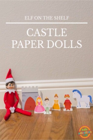 Elf on the Shelf Castle Play Set Christmas Idea - Free printable castle, princess, prince, king, queen, and unicorn to use with Elf on the Shelf - Kids Activities Blog