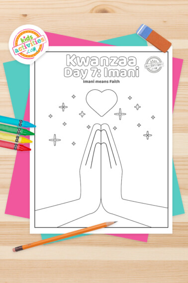 Kwanzaa Day 7 Coloring Pages Feature Image