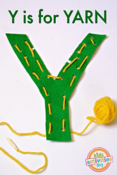letter y preschool yarn craft